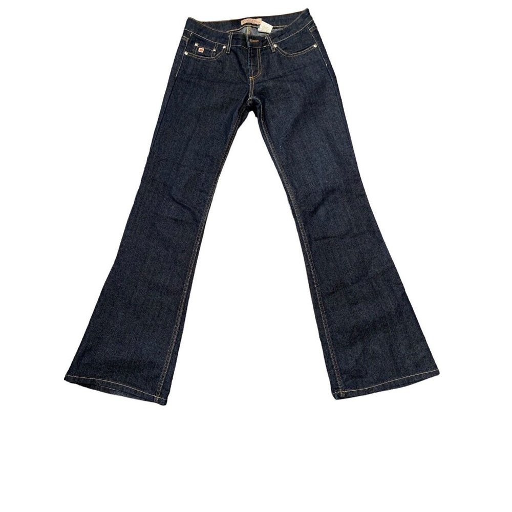 Paris Blues Jeans Womens Adult Size 3 28x32 Dark Blue Denim Jeans Wide Leg Cut.